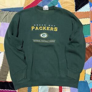 Vintage 90s Lee Sport Nutmeg Mills Inc. Green Bay Packers NFL Green Crewneck XL